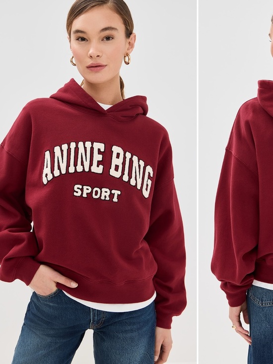 Anine Bing Tops - Anine Bing NWT Alec Hoodie In Red Cotton
